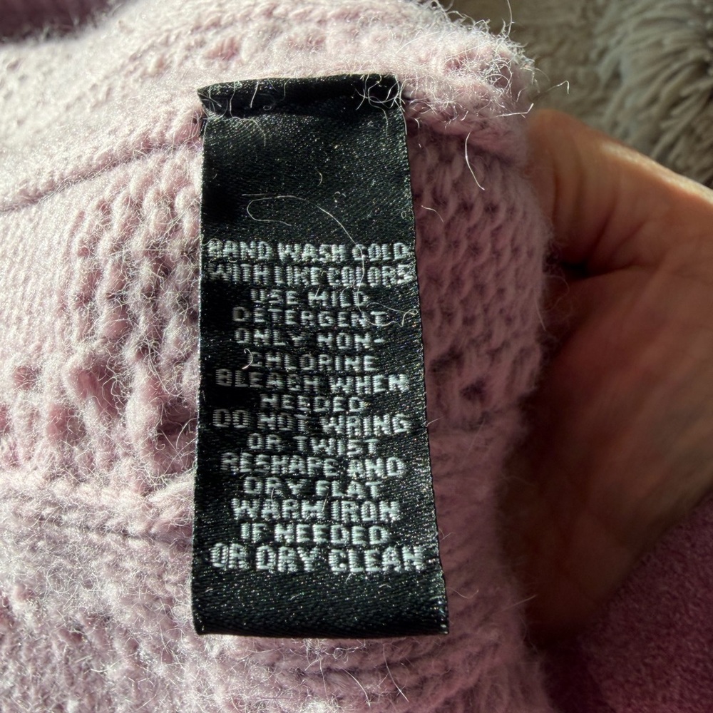 A. Giannetti Angora Blend Tie Front Cardigan Sweater Pink M/M - Picture 5 of 10
